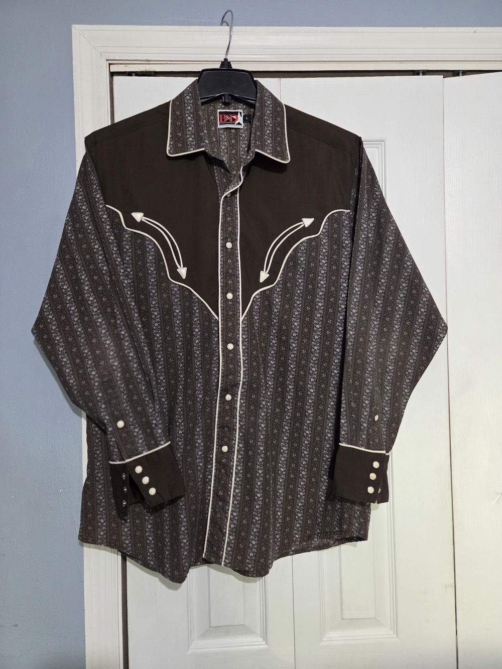 Panhandle Slim Brooks And Dunn Dark Brown Button-Front Pearl Snap Shirt